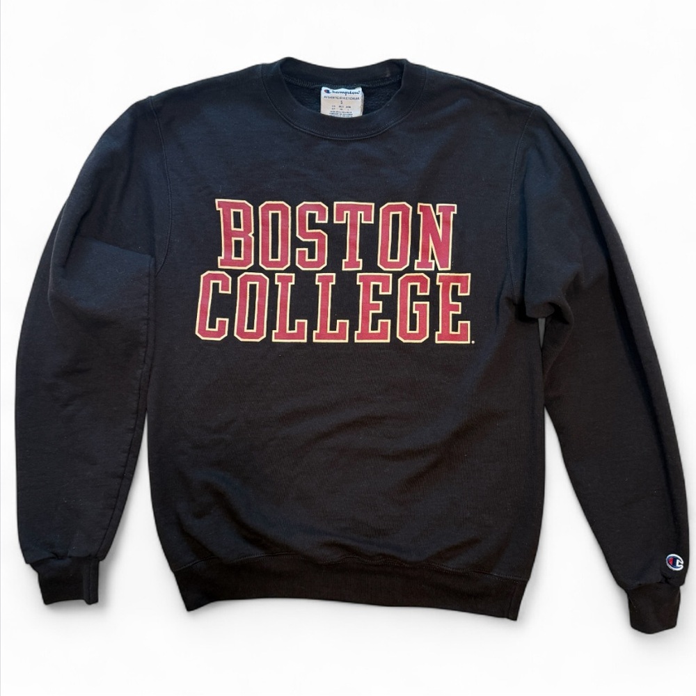 Champion Black Crewneck Boston College Sweatshirt, Size Small
